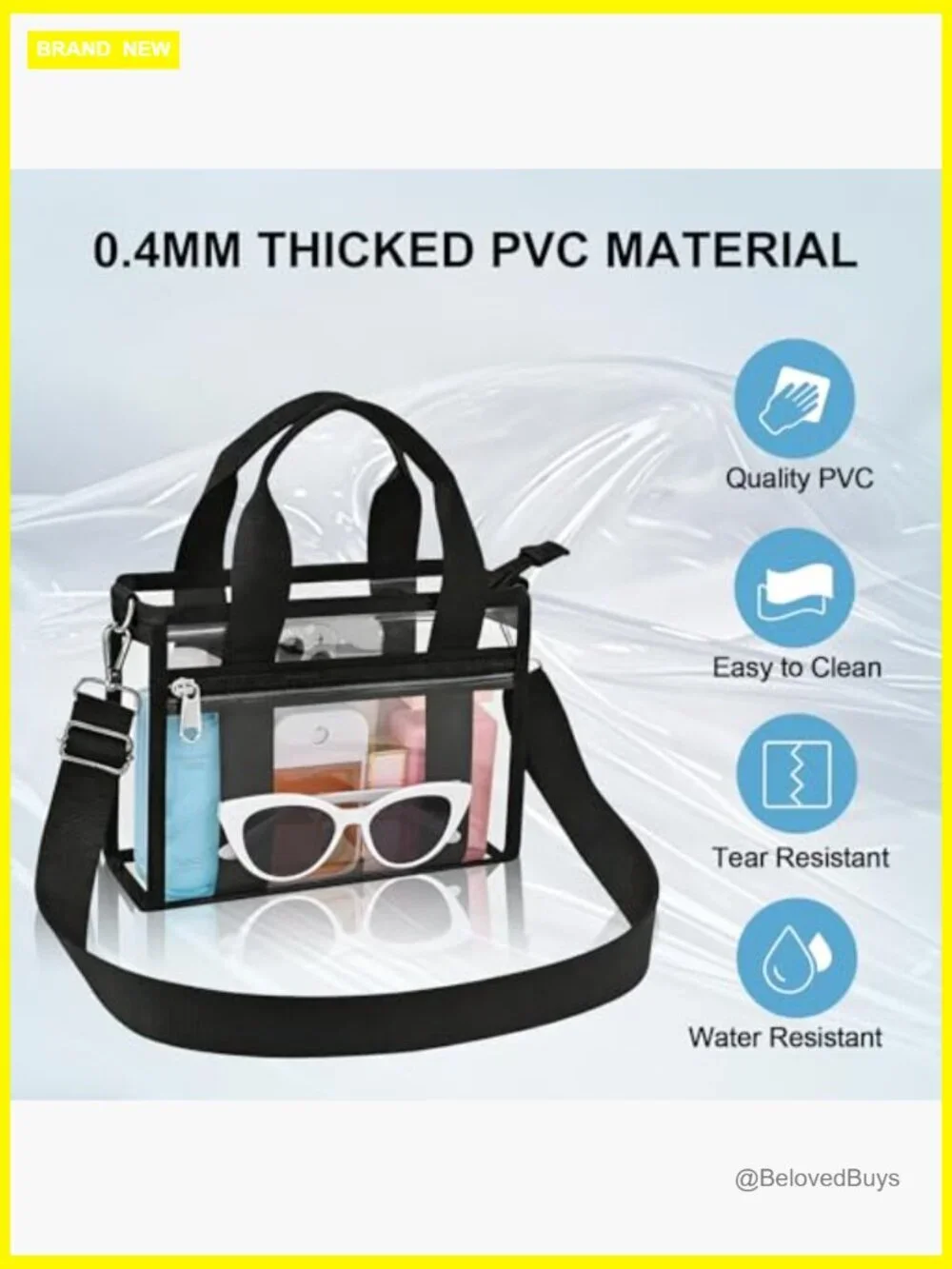 Clear Satchel Stadium Approved Crossbody Bag PVC Handbag Event Purse